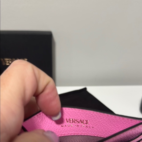 Versace Pink Leather Card Holder - Picture 3 of 4